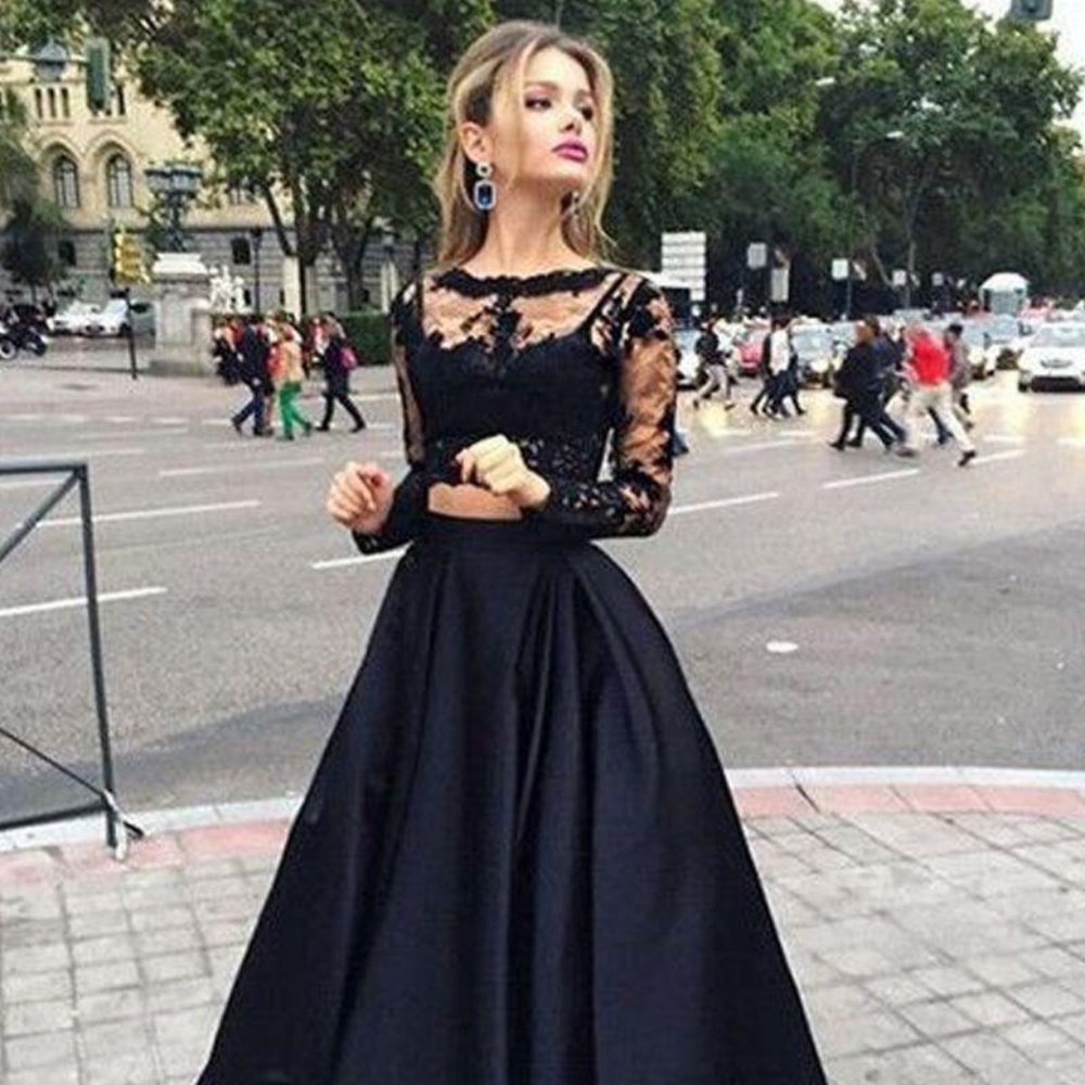 Women's Black See Thru Blouse A Line Skirt Dress - Picture 3 of 4